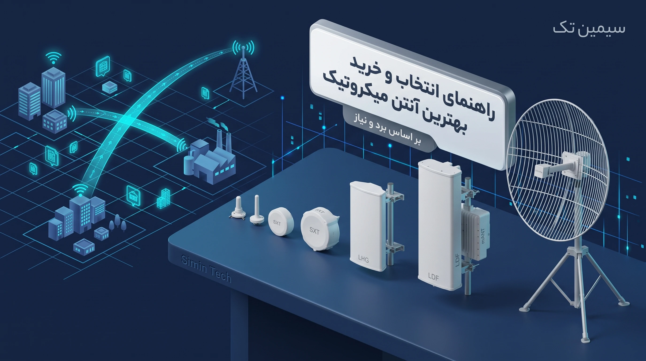 alt="راهنمای جامع انتخاب و خرید بهترین آنتن میکروتیک بر اساس برد و نیاز کاربر سیمین تک"