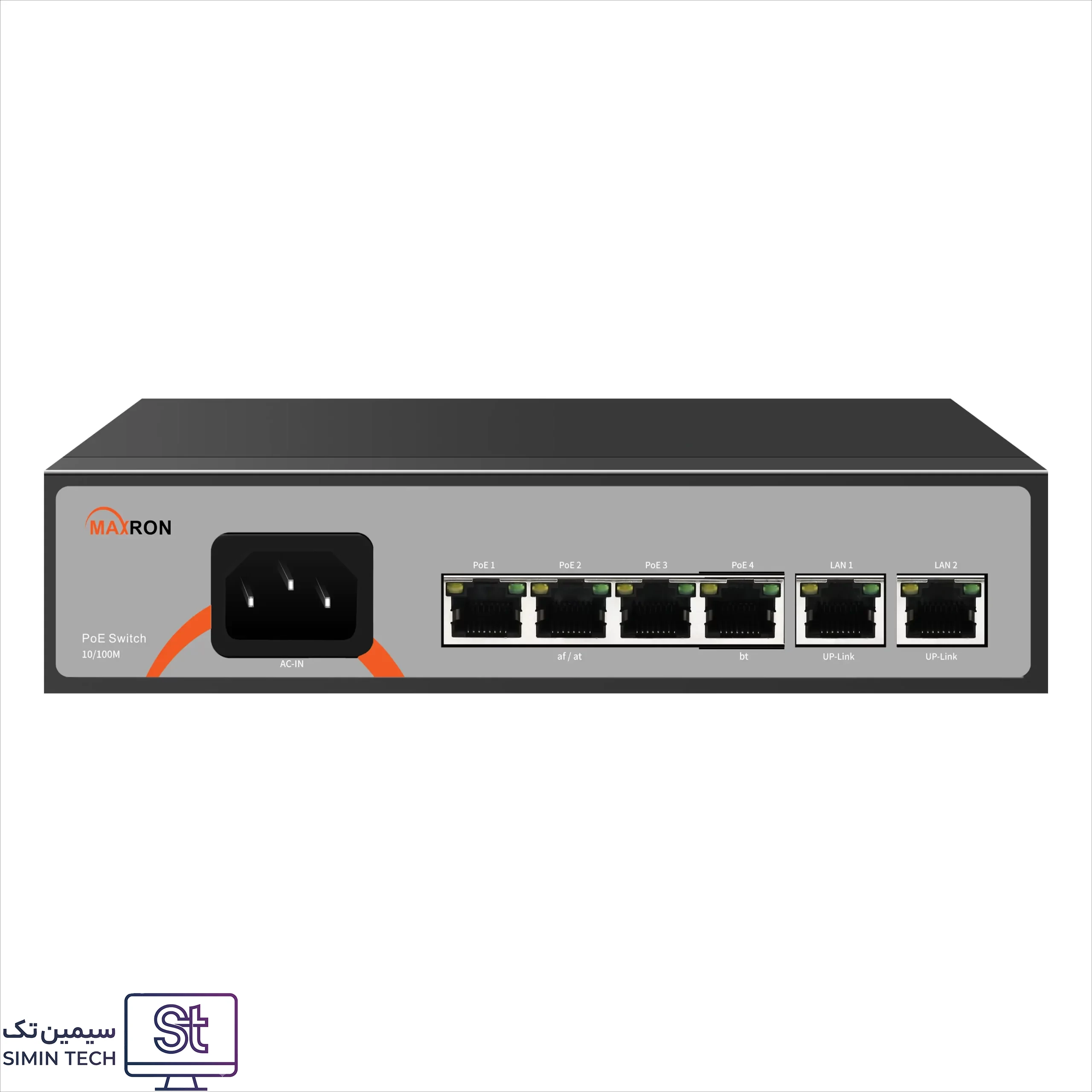 خرید سوئیچ شبکه ۴ پورت PoE مکسرون مدل MSW-3004FP-2FL-60I