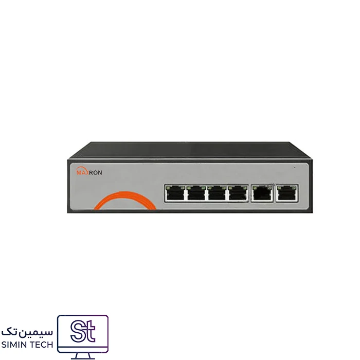 سوئیچ شبکه ۴ پورت PoE مگابیت مکسرون مدل MSW-3004FPC-2FL-60I