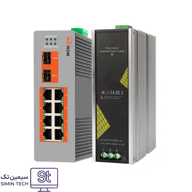 سوئیچ صنعتی مدیریتی مکسرون مدل MSW-5208GPI-240I (به همراه پاور)