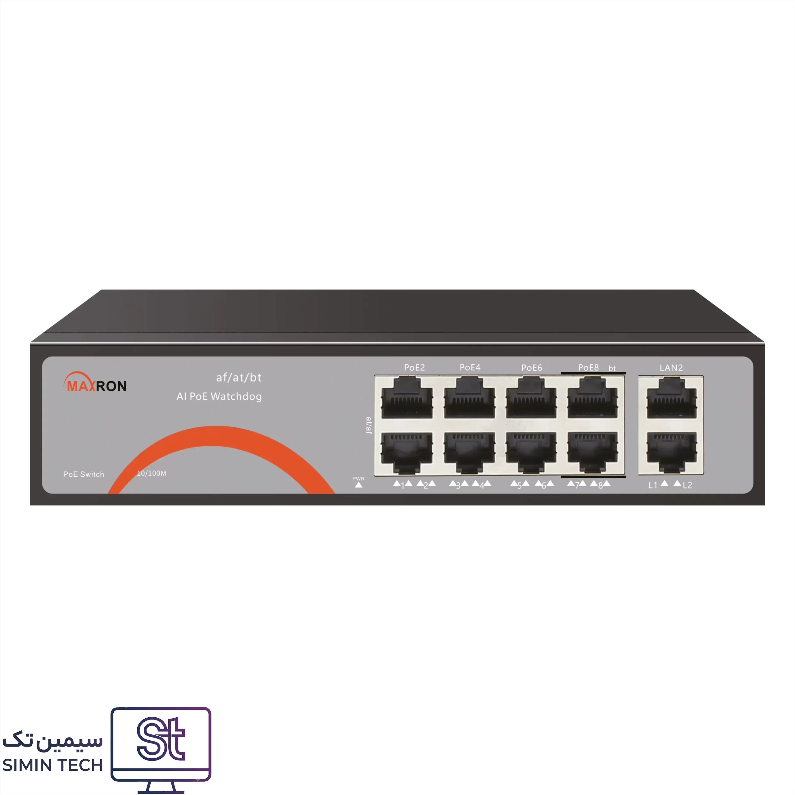 خرید سوئیچ شبکه ۸ پورت PoE مکسرون مدل MSW-3008FPB-2FL-120I